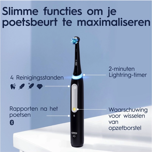 Poetsstanden Oral-B IO 4 Black Elektrische Tandenborstel + Extra Body White