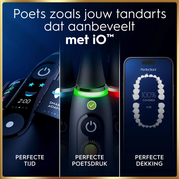 Vooraanzicht Oral-B iO 9n Duo Pack Zwart en Roze Elektrische Tandenborstel