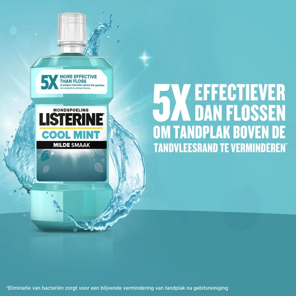 Vooraanzicht 6x Listerine Cool Mint Milde Smaak Mondwater 500 ml