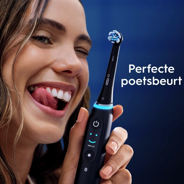 Zijaanzicht Oral-B IO Ultimate Clean Zwart Opzetborstels 12 Stuks