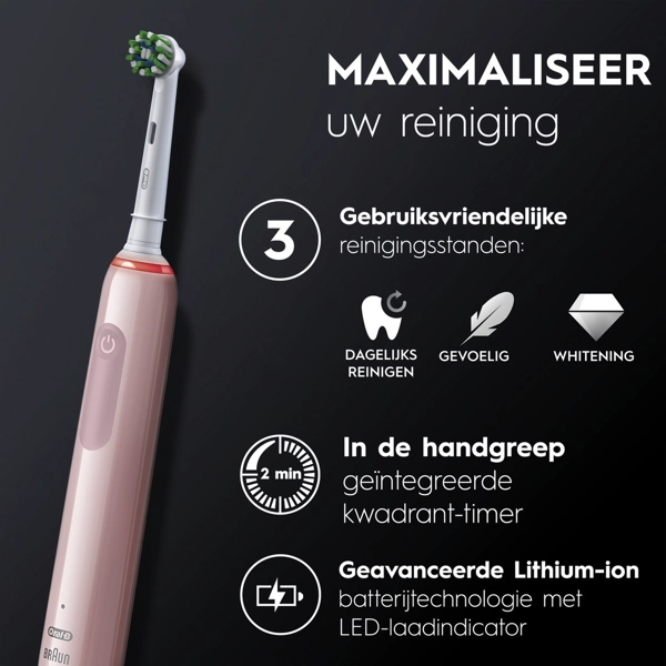Detail Oral-B Pro 3000 Pink Elektrische Tandenborstel