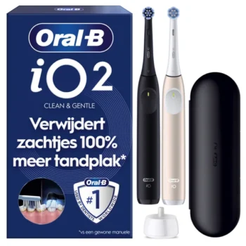 Oral-B iO 2 Duo Zwart en Roze Elektrische Tandenborstel
