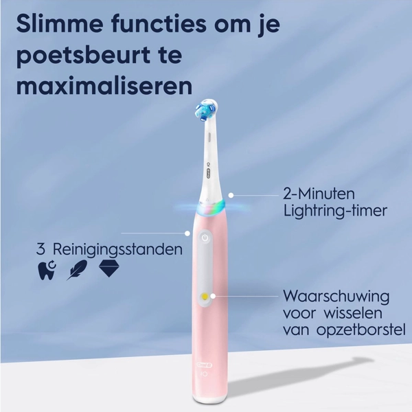 Vooraanzicht Oral-B iO 3 Duopack Elektrische Tandenborstel Blauw en Roze