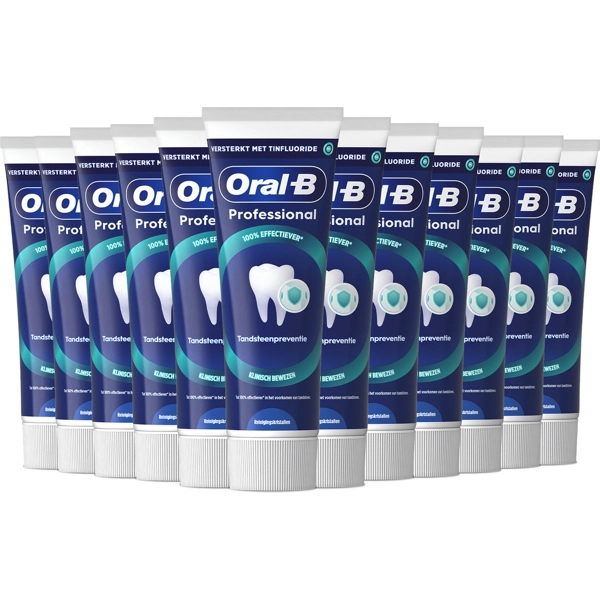 In verpakking Oral-B Professional Tandsteenpreventie Tandpasta 12 x 75ml