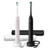 Inhoud verpakking Philips Sonicare 3100 Duopack HX4072:42 Elektrische Tandenborstel Zwart en Roze