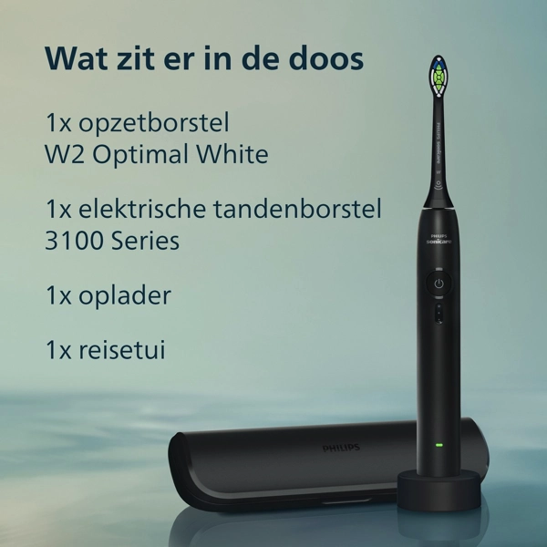 Inhoud verpakking Philips Sonicare 3100 HX4033:32 Elektrische Tandenborstel Zwart