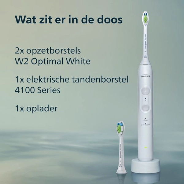 Vooraanzicht Philips Sonicare 4100 HX4042:41 Elektrische Tandenborstel Wit