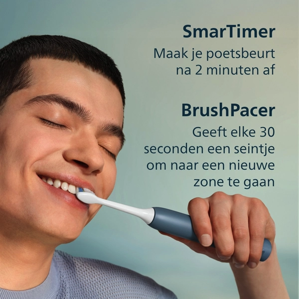 Zijaanzicht Philips Sonicare 4100 HX4041:48 Elektrische Tandenborstel Blauw