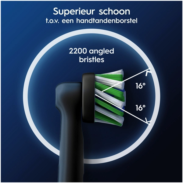 Zijaanzicht Oral-B Cross Action CleanMaximiser Opzetborstels Zwart 12 Stuks